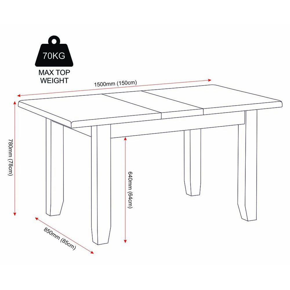 Wrenley Small Wooden Extending Dining Table in Ivory and Oak