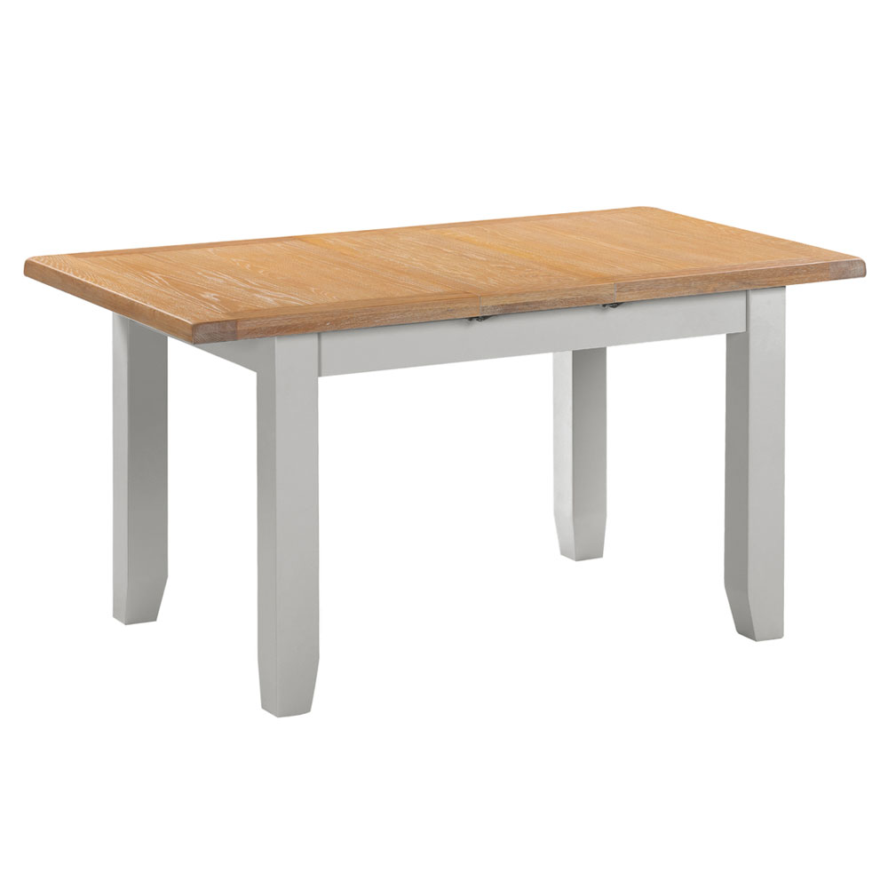 Wrenley Small Wooden Extending Dining Table in Pebble Grey and Oak