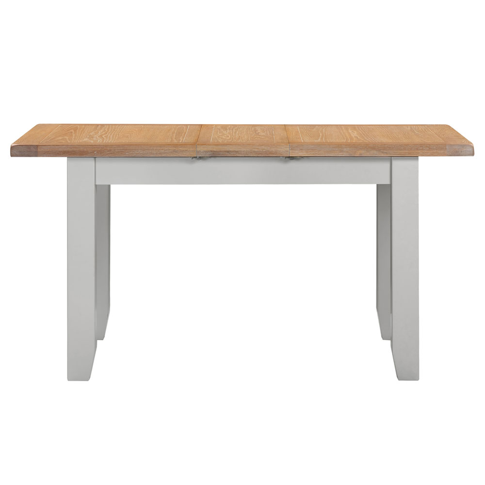Wrenley Small Wooden Extending Dining Table in Pebble Grey and Oak