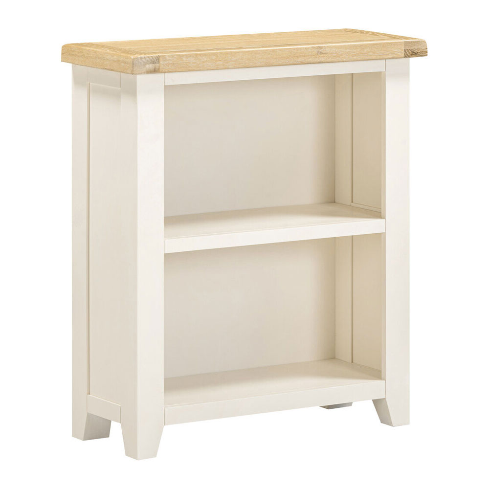 Wrenley Wooden Bookcase in Ivory and Oak