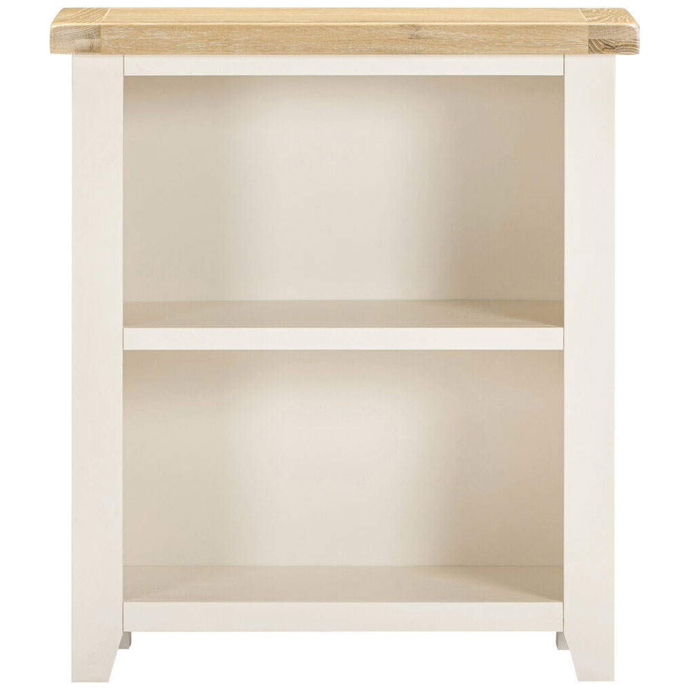Wrenley Wooden Bookcase in Ivory and Oak