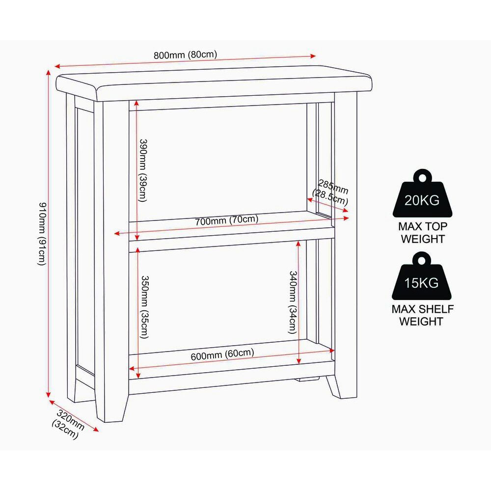 Wrenley Wooden Bookcase in Ivory and Oak