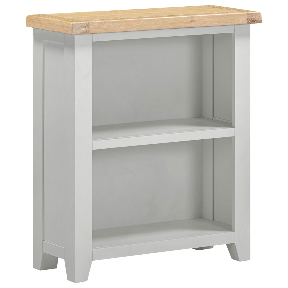 Wrenley Wooden Bookcase in Pebble Grey and Oak