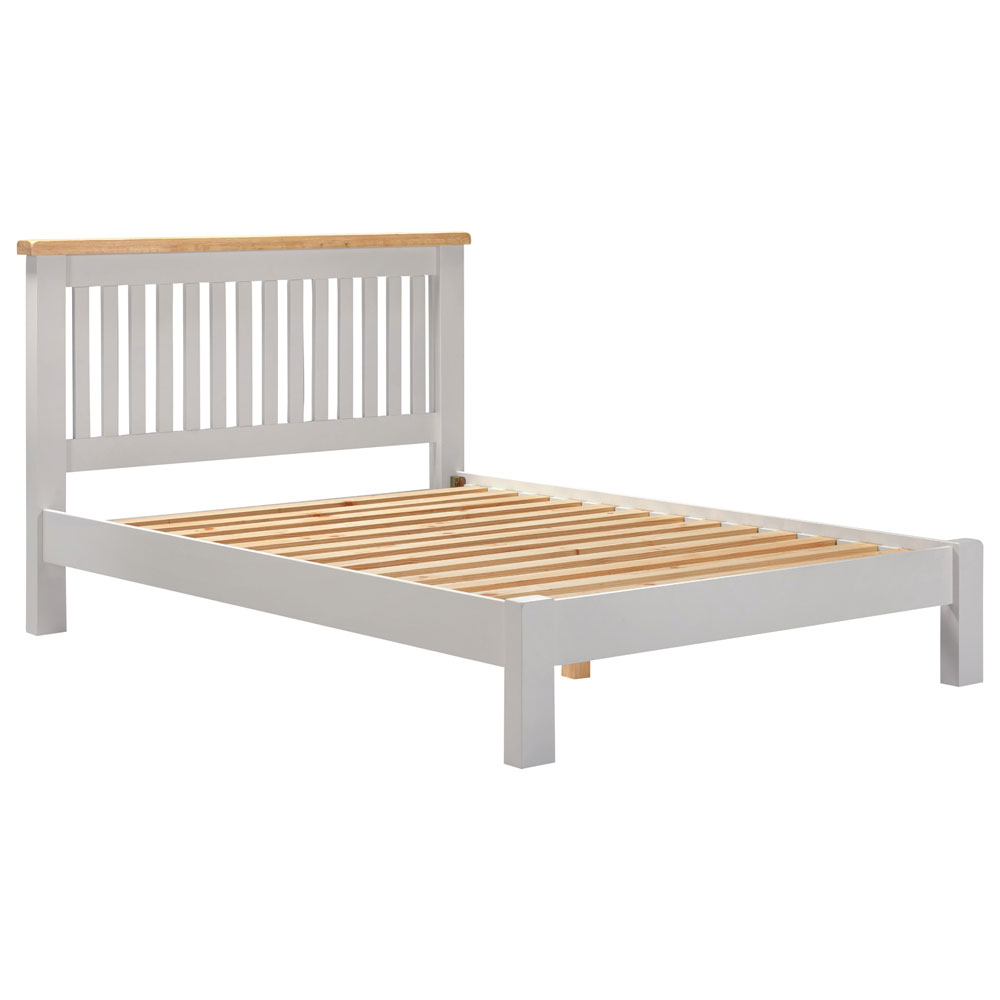 Wrenley Wooden King Size Bed in Pebble Grey and Oak