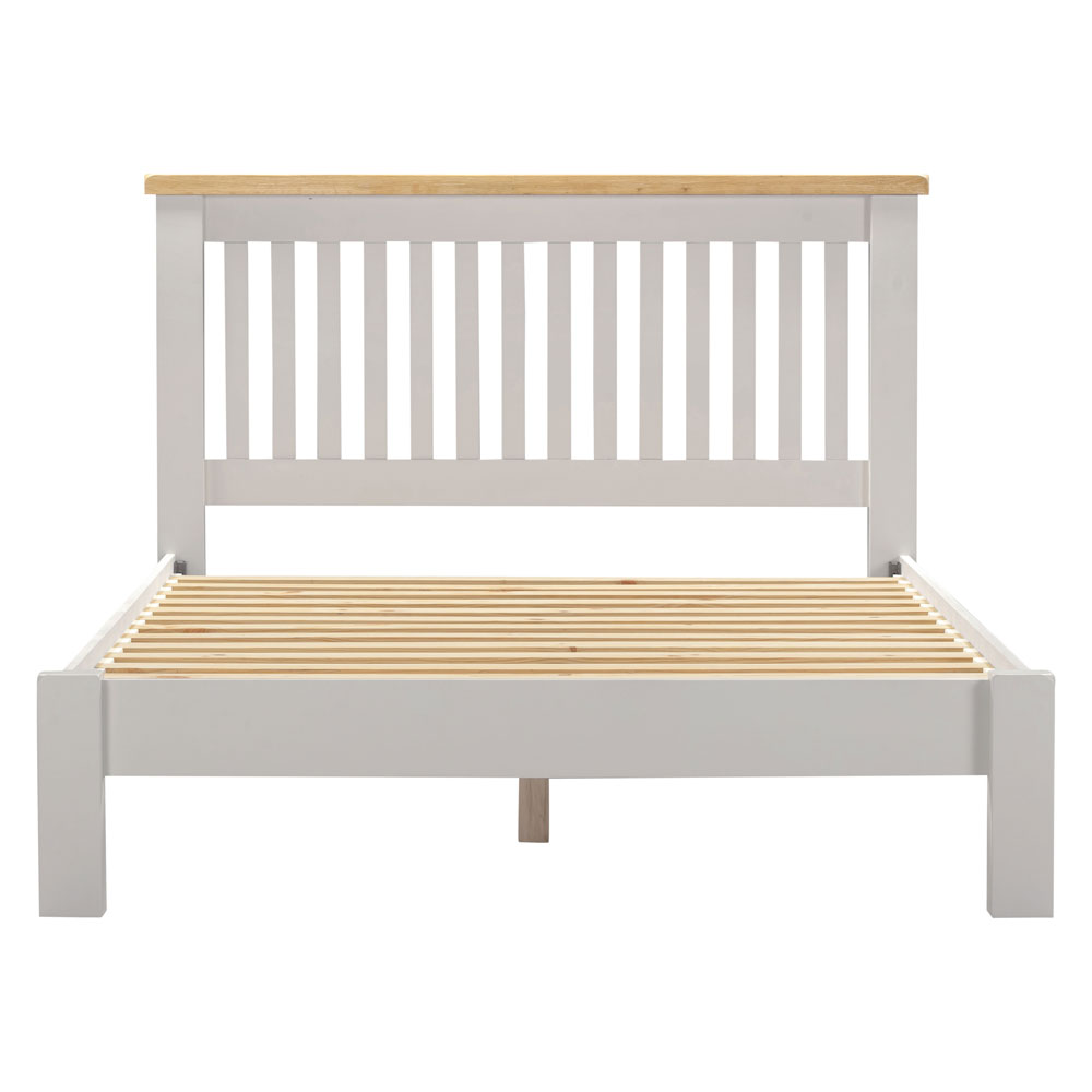 Wrenley Wooden King Size Bed in Pebble Grey and Oak