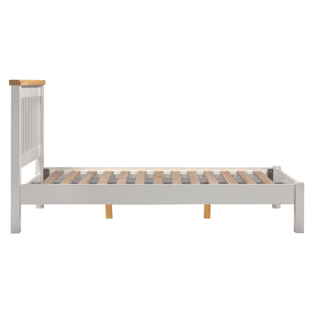 Wrenley Wooden King Size Bed in Pebble Grey and Oak