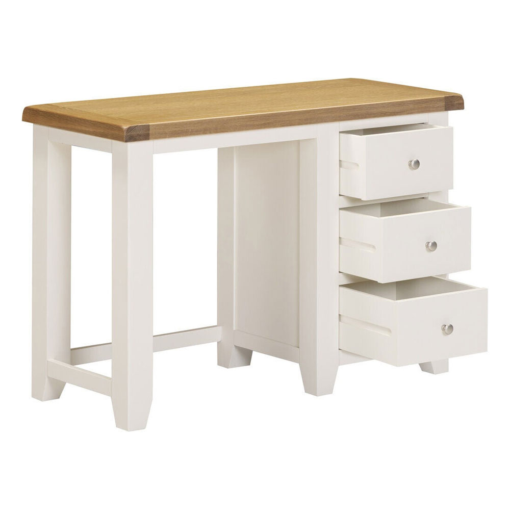 Wrenley Wooden Dressing Table in Ivory and Oak