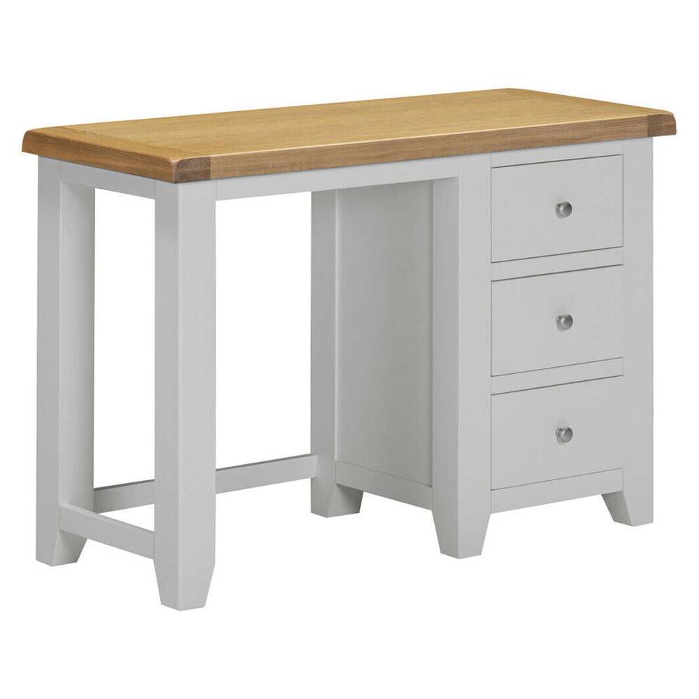 Wrenley Wooden Dressing Table in Pebble Grey and Oak