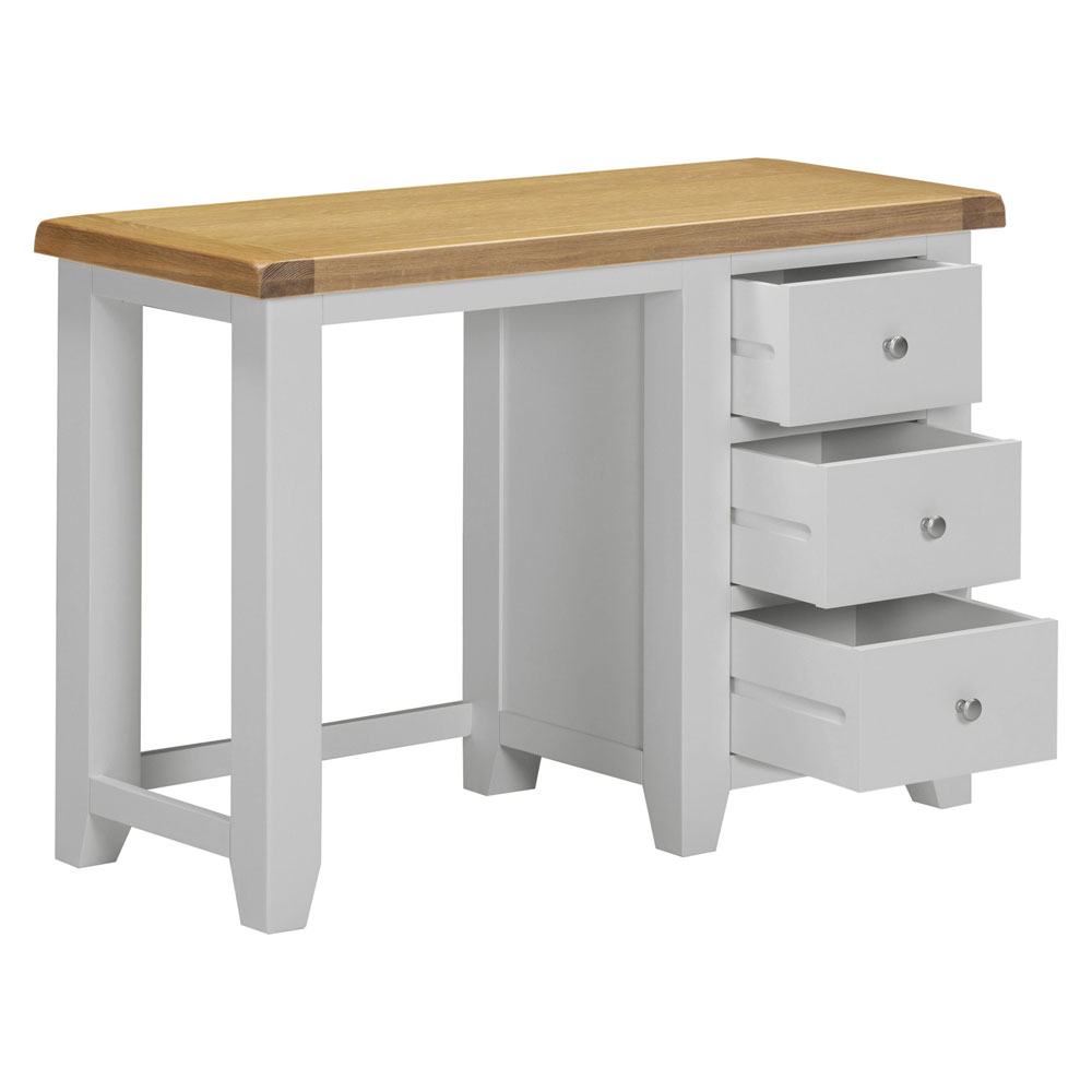 Wrenley Wooden Dressing Table in Pebble Grey and Oak