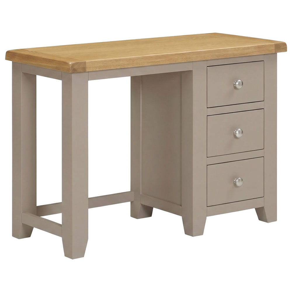 Wrenley Wooden Dressing Table in Putty and Oak