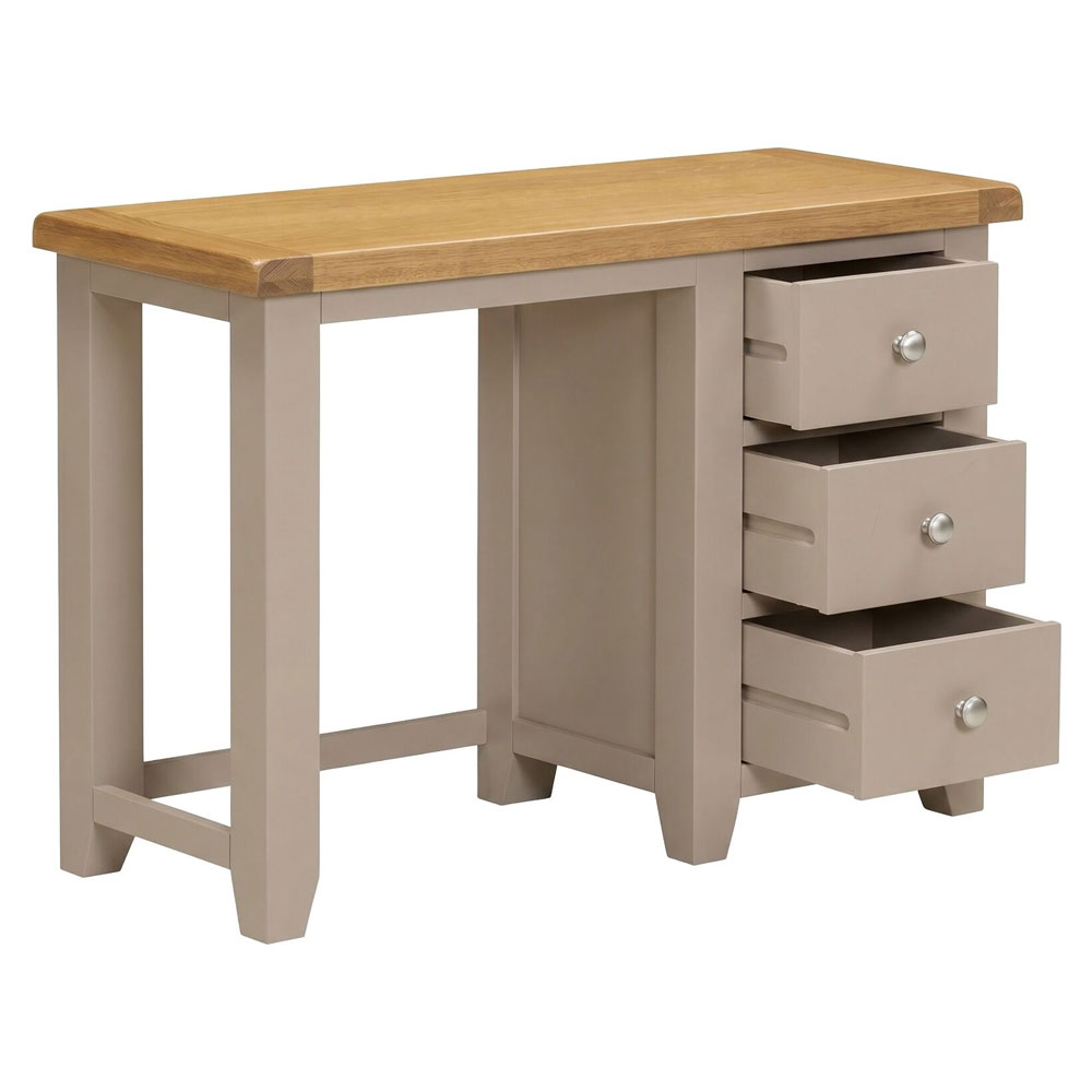 Wrenley Wooden Dressing Table in Putty and Oak