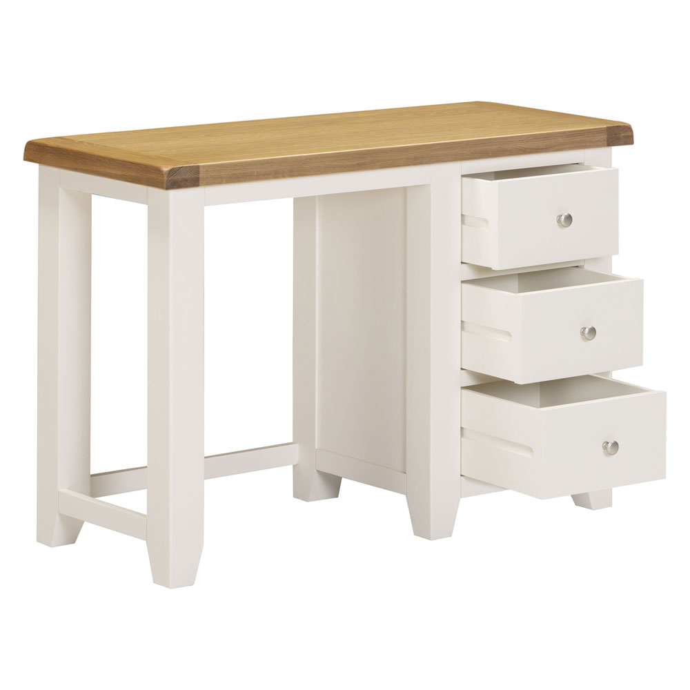 Wrenley Wooden Dressing Table Set in Ivory and Oak