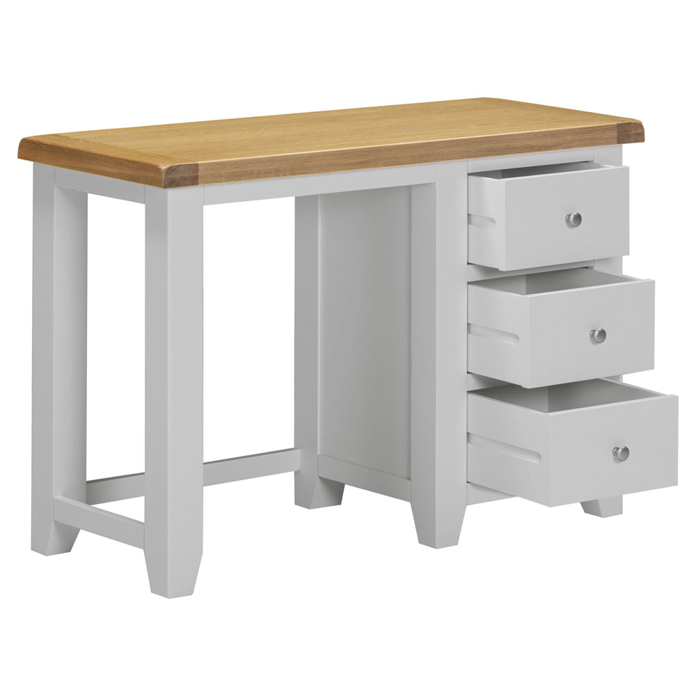 Wrenley Wooden Dressing Table Set in Pebble Grey and Oak