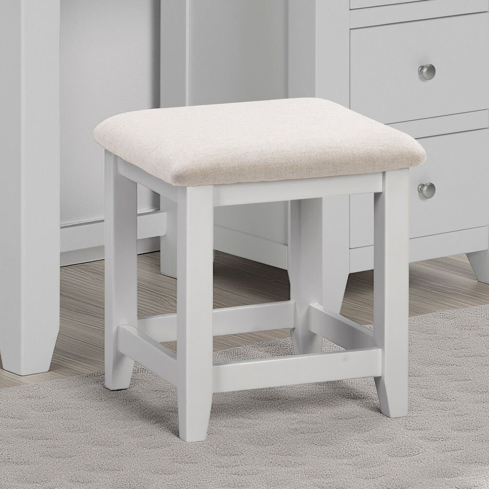 Wrenley Wooden Dressing Stool in Pebble Grey and Oak