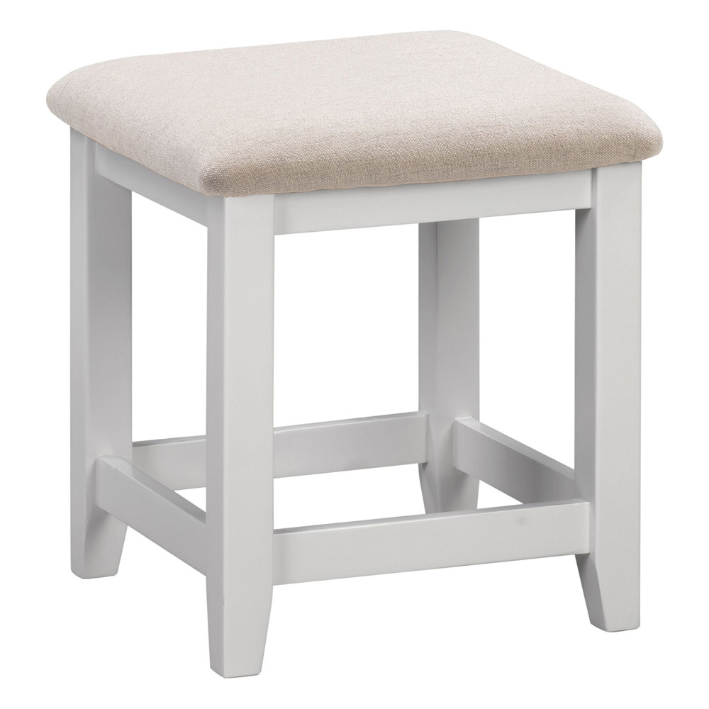 Wrenley Wooden Dressing Stool in Pebble Grey and Oak