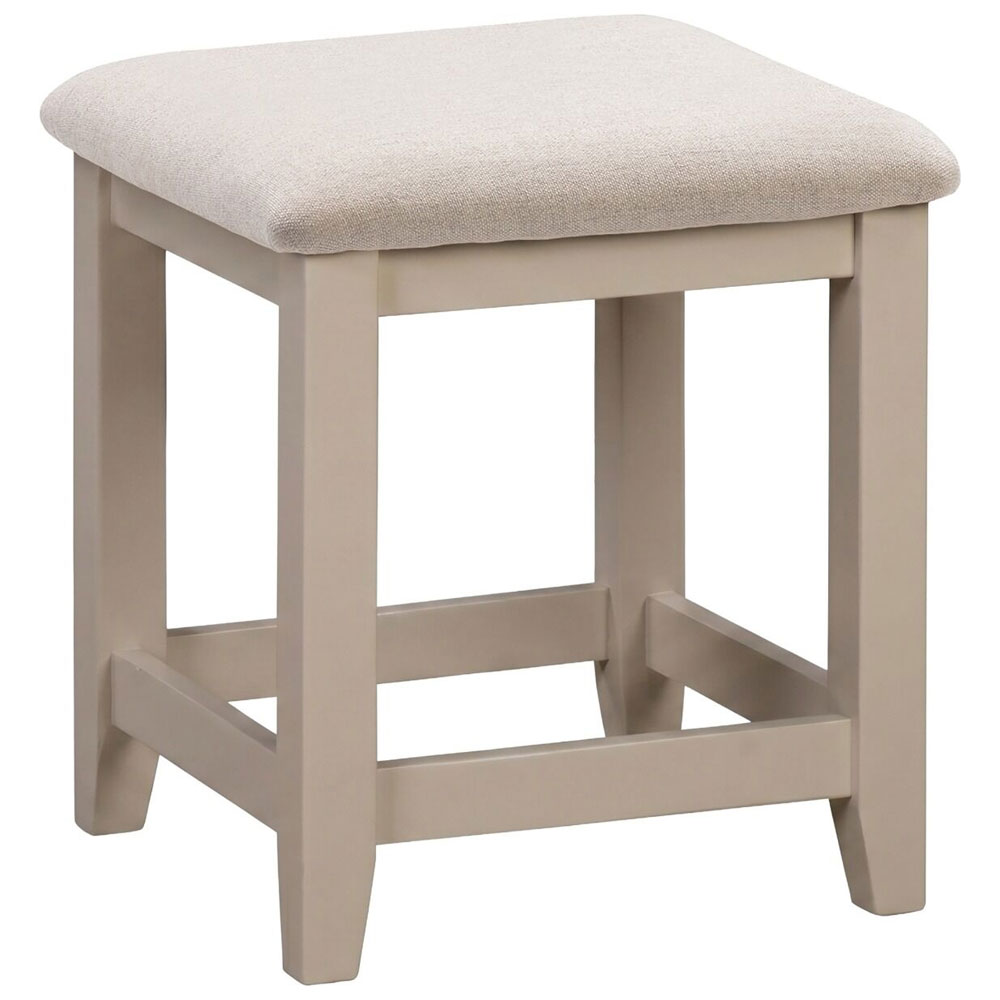 Wrenley Wooden Dressing Stool in Putty and Oak