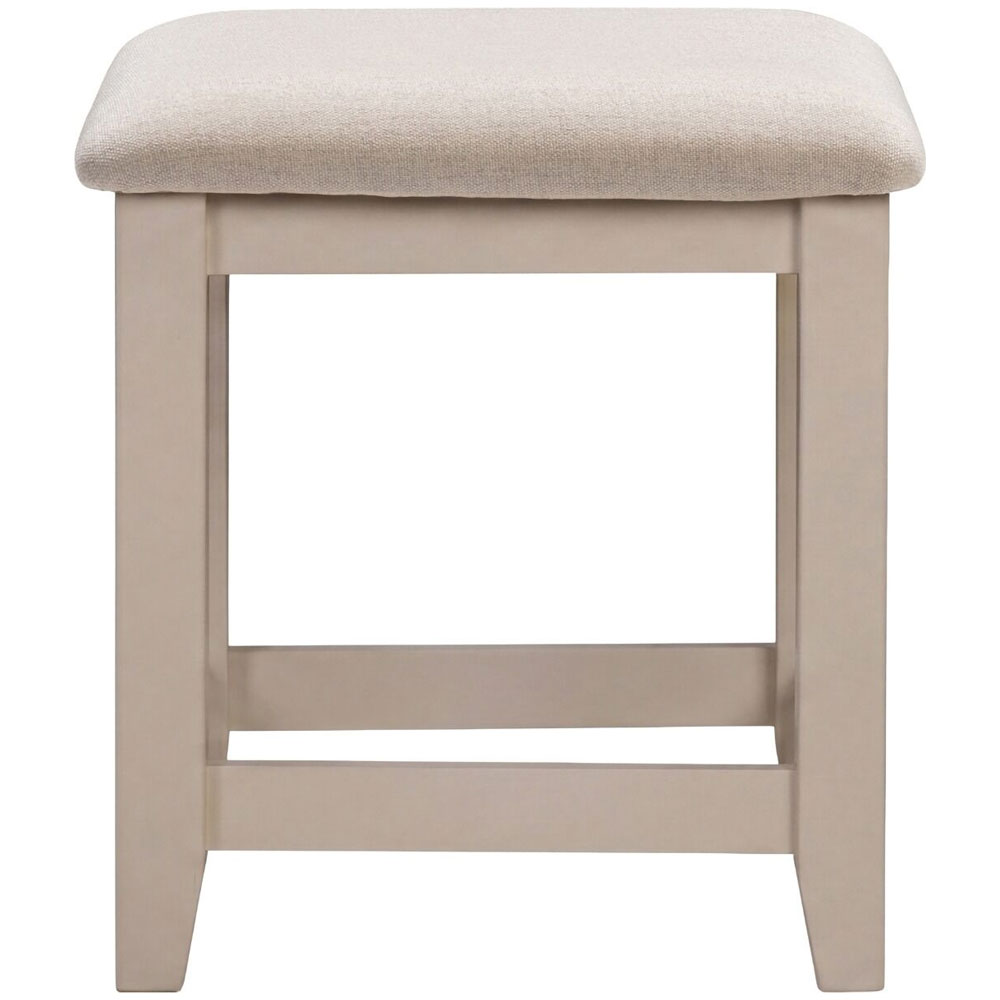 Wrenley Wooden Dressing Stool in Putty and Oak