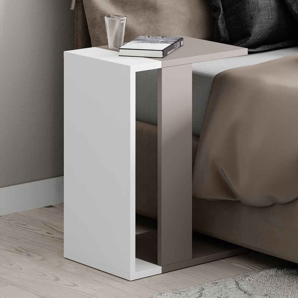 Wrenley Wooden Side Table in White and Grey