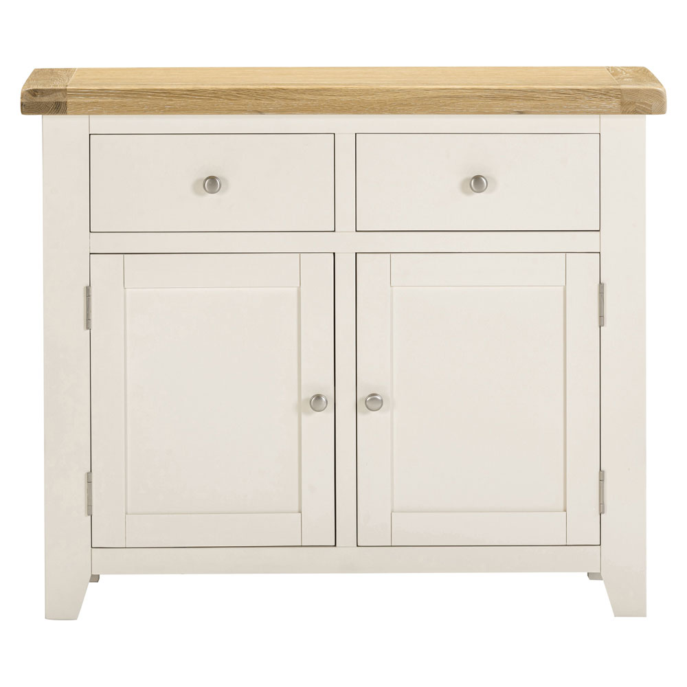 Wrenley Wooden Sideboard with 2 Doors in Ivory and Oak