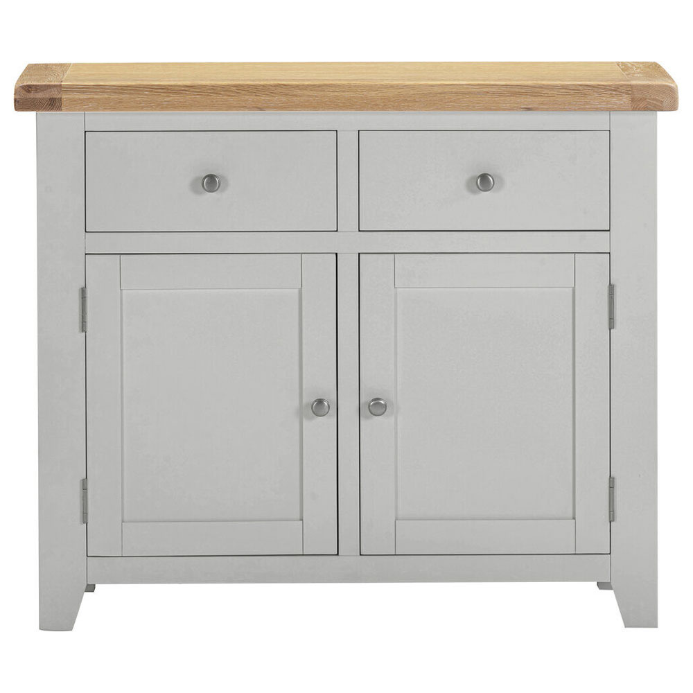 Wrenley Wooden Sideboard with 2 Doors in Pebble Grey and Oak