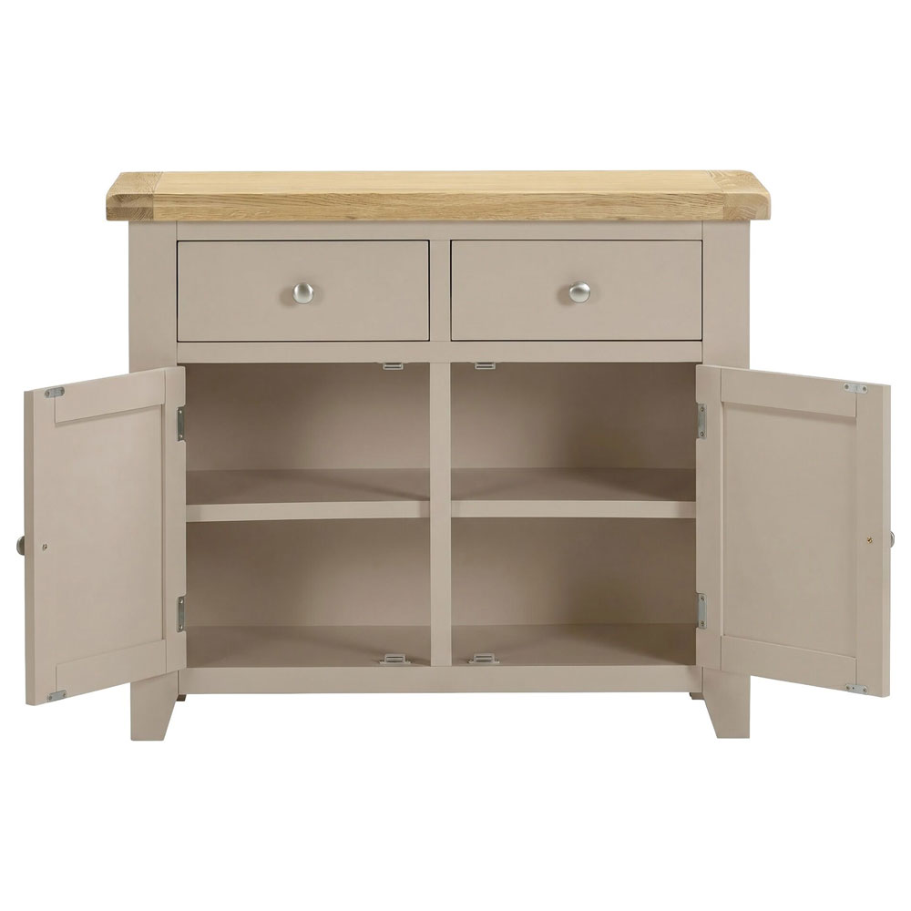 Wrenley Wooden Sideboard with 2 Doors in Putty and Oak