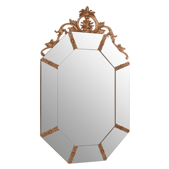 Wrexo Octagonal Acanthus Leaf Wall Mirror In Gold