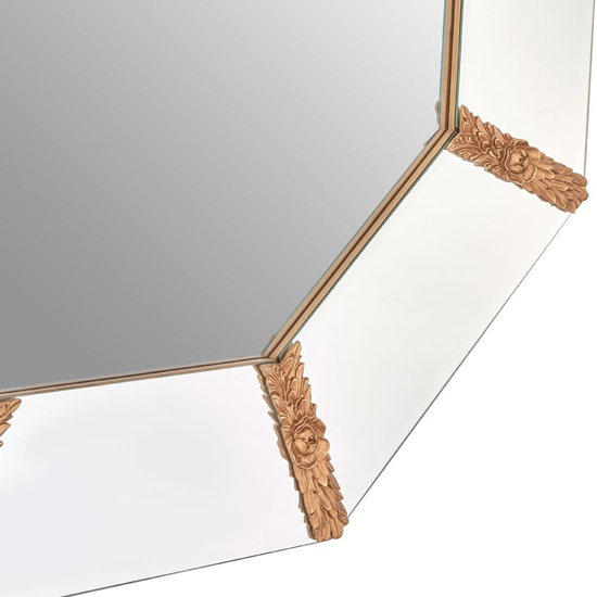 Wrexo Octagonal Acanthus Leaf Wall Mirror In Gold