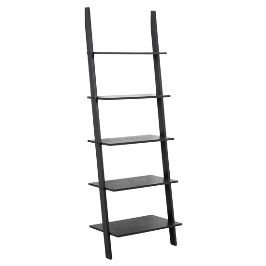 Product photograph of Writox Wooden 5 Tier Bookcase In Black from Furniture in Fashion