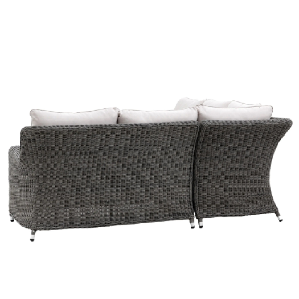 Wroclaw Outdoor Rattan Corner Lounge Set In Black