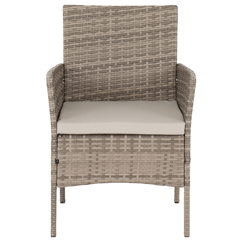 Wroclaw Rattan 3 Piece Garden Set In Grey