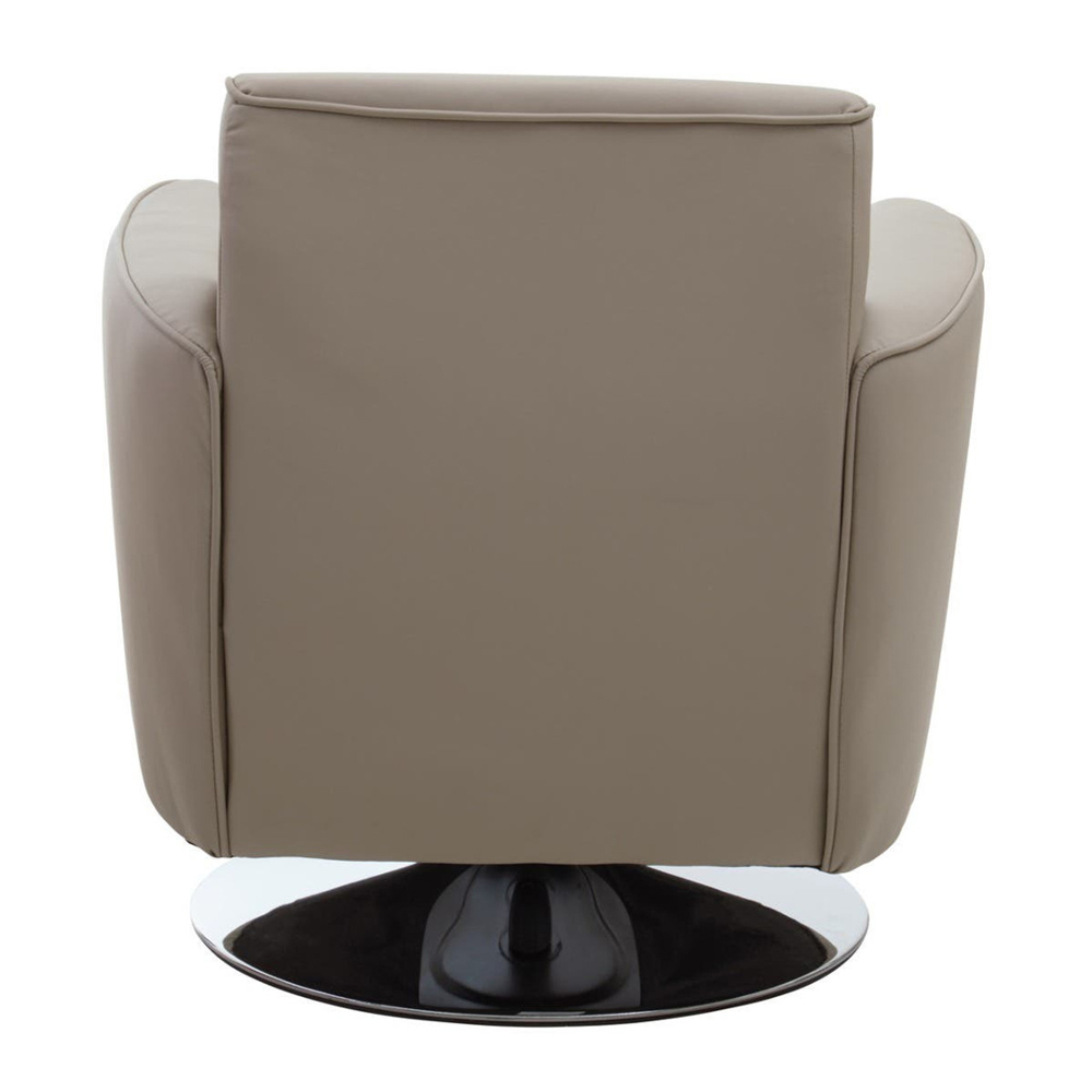 Wuxue Leather Effect Lounge Chair In Mink With Chrome Base