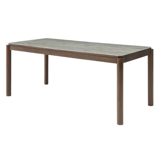 Product photograph of Wyatt Wooden Dining Table Large With Marble Effect Glass Top from Furniture in Fashion