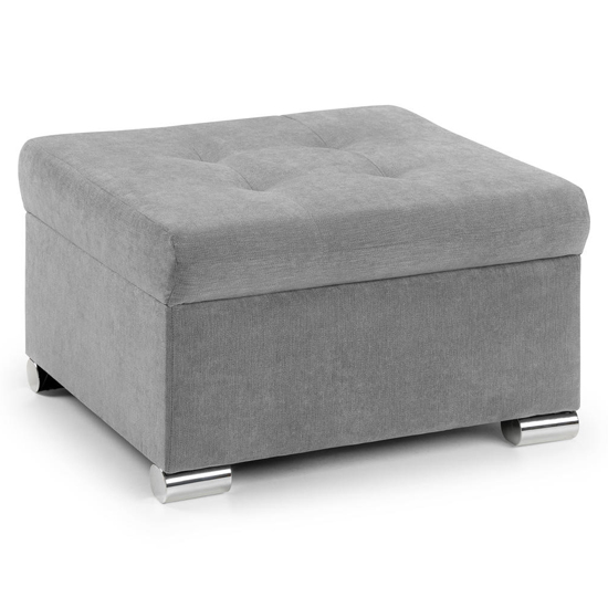 Product photograph of Wyatt Fabric Footstool In Grey from Furniture in Fashion