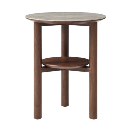Read more about Wyatt wooden lamp table with shelf with marble effect glass top