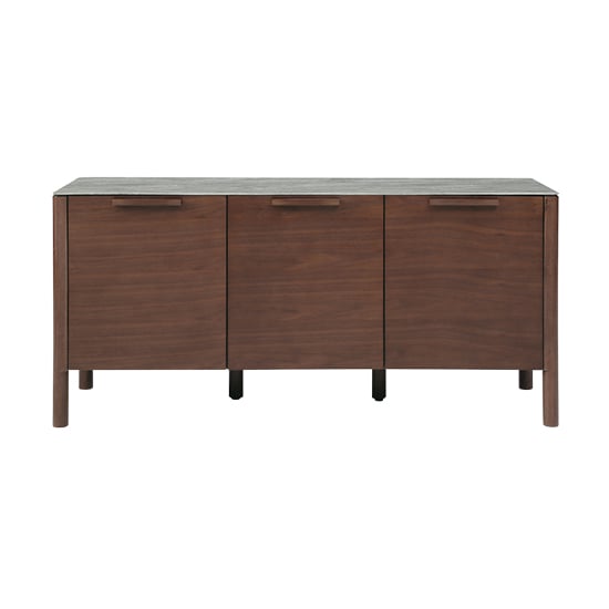 Read more about Wyatt wooden sideboard and 3 doors with marble effect glass top