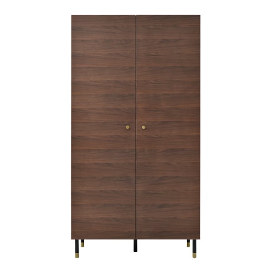 Product photograph of Wyatt Wooden Wardrobe With 2 Doors In Timber Tobacco from Furniture in Fashion