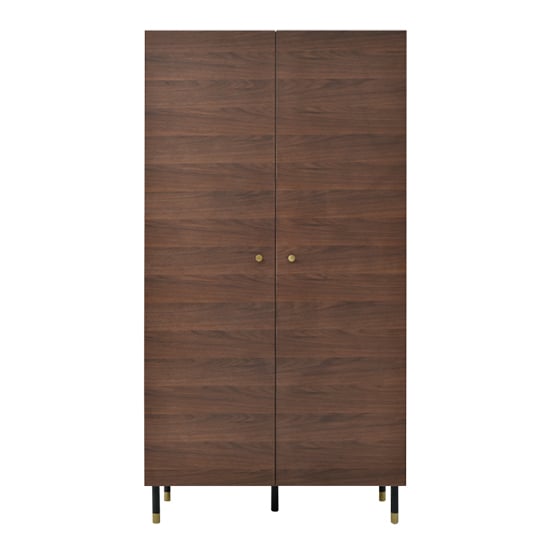 Photo of Wyatt wooden wardrobe with 2 doors in timber tobacco