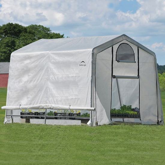 Photo of Wyck ripstop translucent 10x10 greenhouse storage shed in white