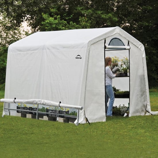 Product photograph of Wyck Ripstop Translucent 8x8 Greenhouse Storage Shed In White from Furniture in Fashion