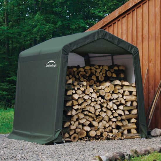 Product photograph of Wyck Woven Polyethylene 8x8 Garden Storage Shed In Green from Furniture in Fashion