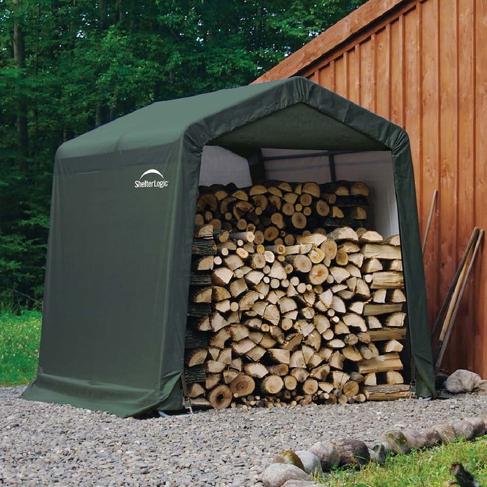 Wyck Woven Polyethylene Garden Shed In Green 8x8