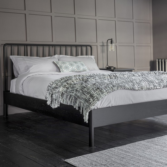 Wycombe Wooden Spindle Double Bed In Black
