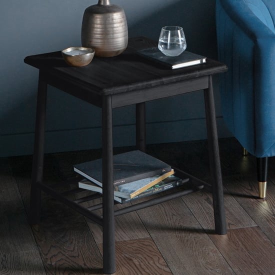 Wycombe Wooden Side Table In Black