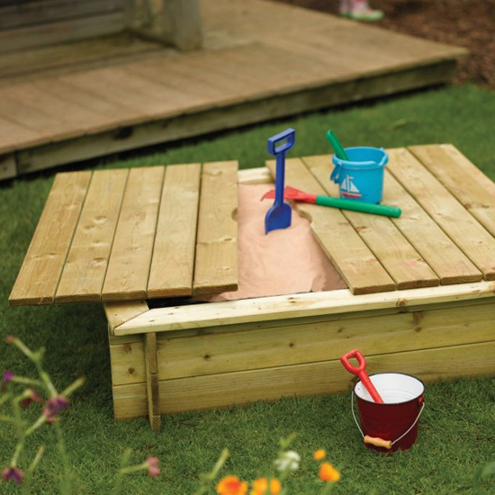 Read more about Wymondham wooden sandpit with lid in natural timber