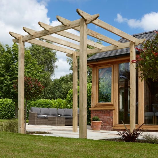 Product photograph of Wymondham Wooden Traditional Pergola Canopy In Natural Timber from Furniture in Fashion