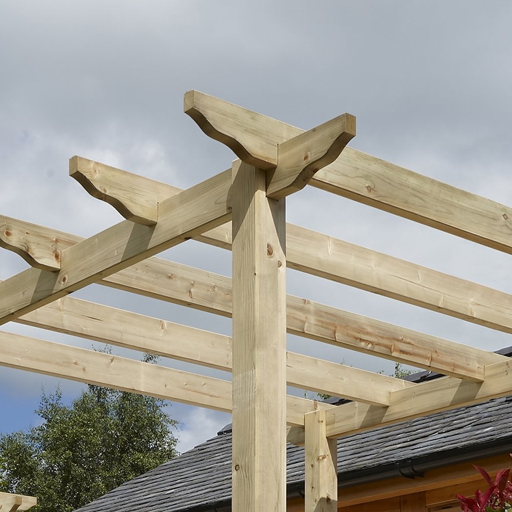 Wymondham Wooden Traditional Pergola In Natural