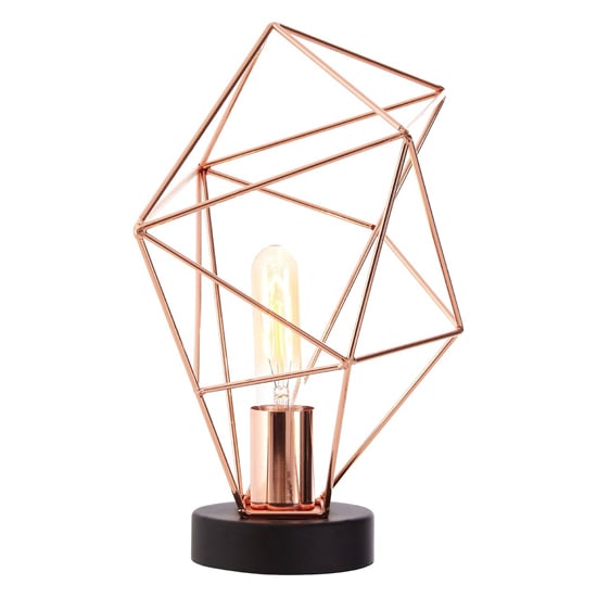 Product photograph of Wyrato Copper Wire Frame Table Lamp With Matte Black Base from Furniture in Fashion
