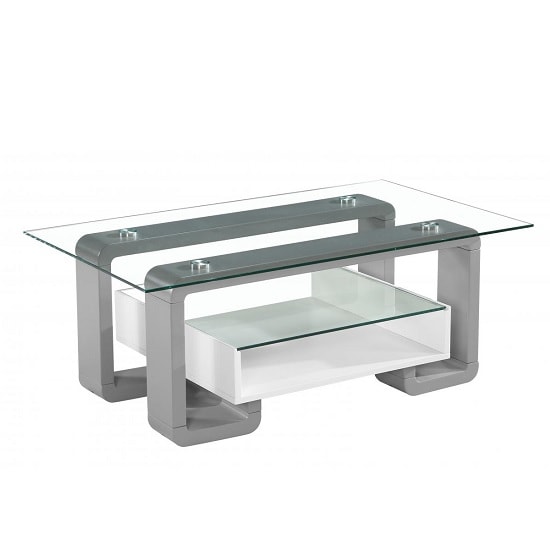 Xander Gl Coffee Table With White And Grey High Gloss Xander Gl Coffee Table With White And Grey High Gloss