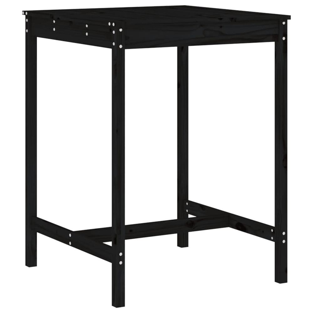 Xandor Garden Solid Wood Bar Table with 2 Stools in Black
