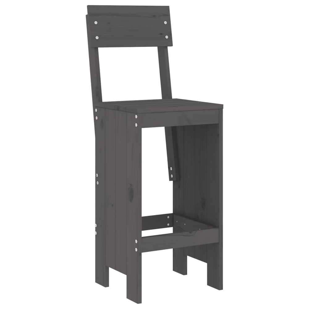 Xandor Garden Solid Wood Bar Table with 2 Stools in Grey